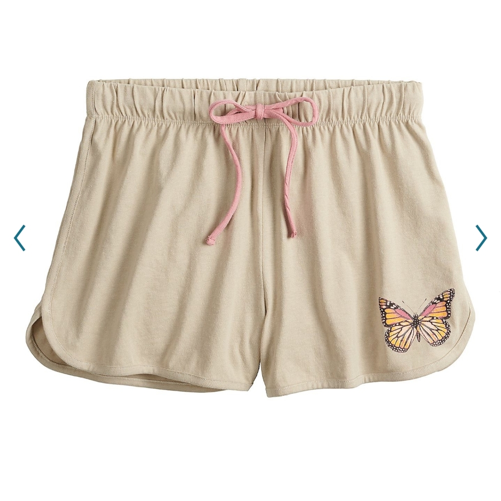 Fifth Sun Beige Junior Butterfly Shorts Size Large